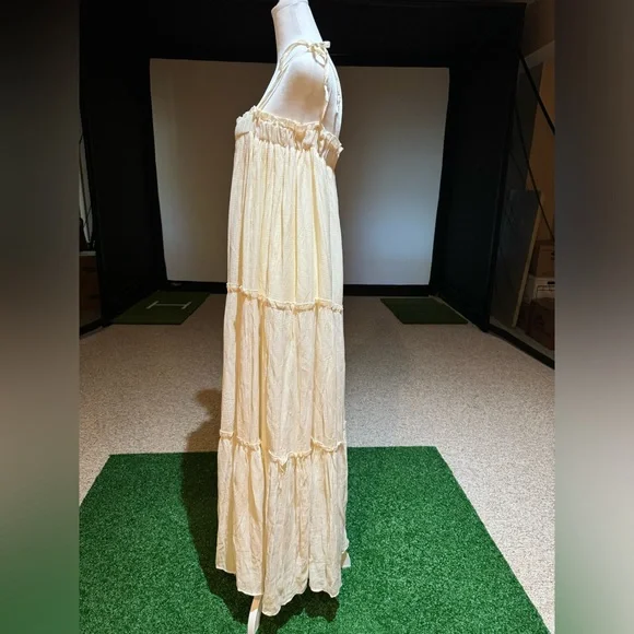 NWT &merci Cream Tiered Maxi Dress Size Large - Picture 5 of 6